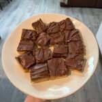 Buttery shortbread layered with thick, chewy caramel and smooth chocolate
